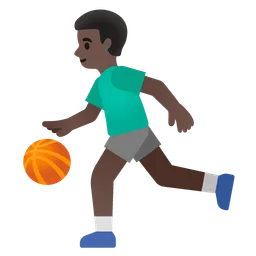 Man Bouncing Ball: Dark Skin Tone — Google