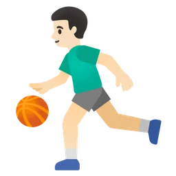 Man Bouncing Ball: Light Skin Tone — Google