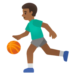 Man Bouncing Ball: Medium-Dark Skin Tone — Google