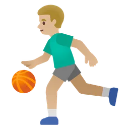 Man Bouncing Ball: Medium-Light Skin Tone — Google