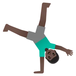 Man Cartwheeling: Dark Skin Tone — Google