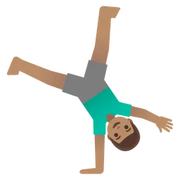 Man Cartwheeling: Medium Skin Tone — Google