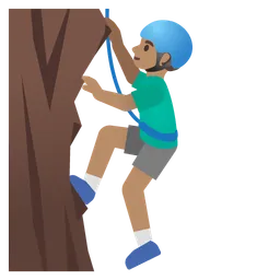Man Climbing: Medium Skin Tone — Google