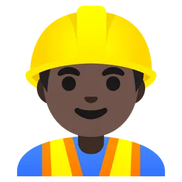 Man Construction Worker: Dark Skin Tone — Google