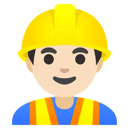 Man Construction Worker: Light Skin Tone — Google