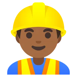 Man Construction Worker: Medium-Dark Skin Tone — Google