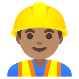 Man Construction Worker: Medium Skin Tone — Google