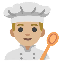Man Cook: Medium-Light Skin Tone — Google