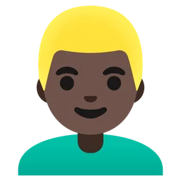 Man: Dark Skin Tone, Blond Hair — Google