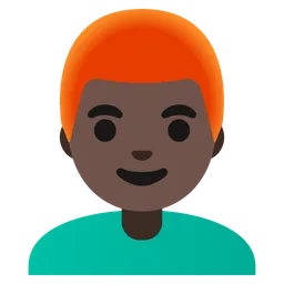 Man: Dark Skin Tone, Red Hair — Google