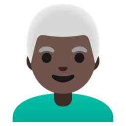Man: Dark Skin Tone, White Hair — Google