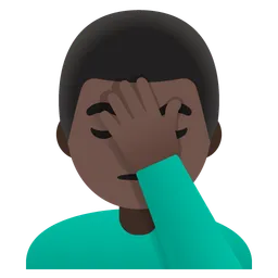 Man Facepalming: Dark Skin Tone — Google