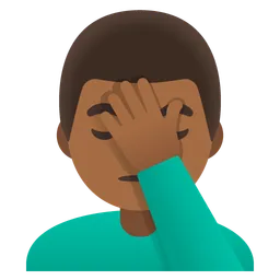 Man Facepalming: Medium-Dark Skin Tone — Google