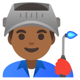 Man Factory Worker: Medium-Dark Skin Tone — Google