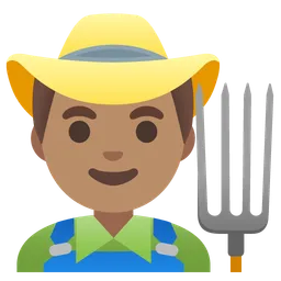 Man Farmer: Medium Skin Tone — Google