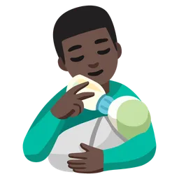 Man Feeding Baby: Dark Skin Tone — Google