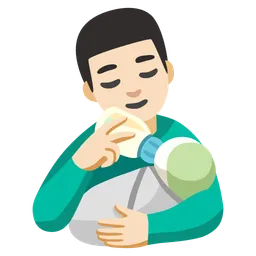 Man Feeding Baby: Light Skin Tone — Google