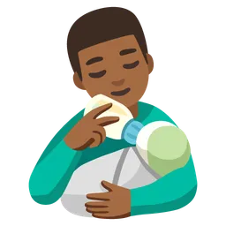 Man Feeding Baby: Medium-Dark Skin Tone — Google
