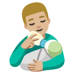 Man Feeding Baby: Medium-Light Skin Tone — Google