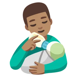 Man Feeding Baby: Medium Skin Tone — Google