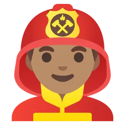 Man Firefighter: Medium Skin Tone — Google
