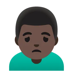 Man Frowning: Dark Skin Tone — Google