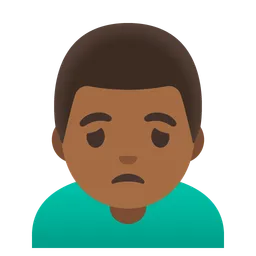 Man Frowning: Medium-Dark Skin Tone — Google