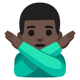 Man Gesturing No: Dark Skin Tone — Google
