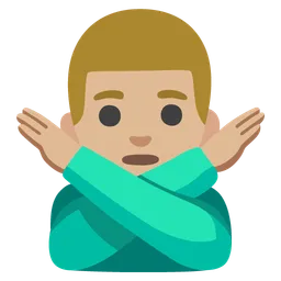 Man Gesturing No: Medium-Light Skin Tone — Google