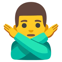 Man Gesturing No — Google