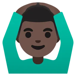 Man Gesturing OK: Dark Skin Tone — Google