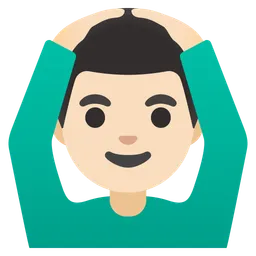 Man Gesturing OK: Light Skin Tone — Google