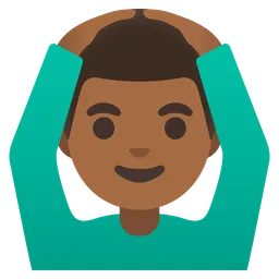 Man Gesturing OK: Medium-Dark Skin Tone — Google