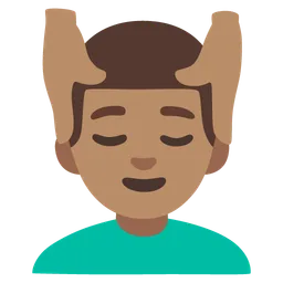 Man Getting Massage: Medium Skin Tone — Google