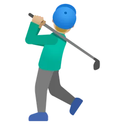 Man Golfing: Medium-Light Skin Tone — Google