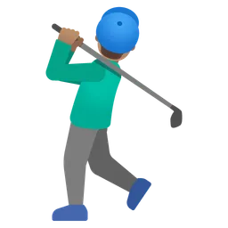 Man Golfing: Medium Skin Tone — Google