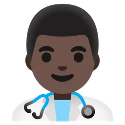 Man Health Worker: Dark Skin Tone — Google