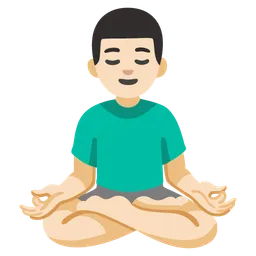 Man in Lotus Position: Light Skin Tone — Google