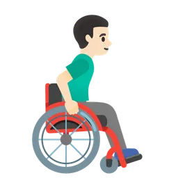 Man in Manual Wheelchair Facing Right: Light Skin Tone — Google