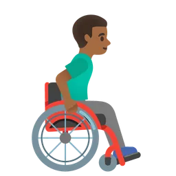 Man in Manual Wheelchair Facing Right: Medium-Dark Skin Tone — Google