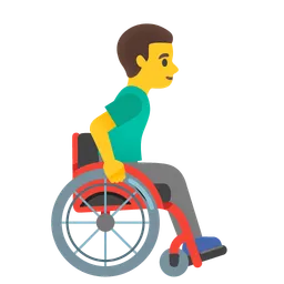 Man in Manual Wheelchair Facing Right — Google