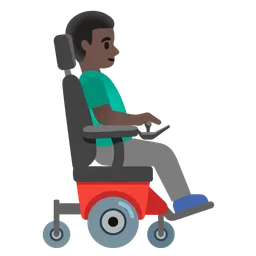 Man in Motorized Wheelchair Facing Right: Dark Skin Tone — Google