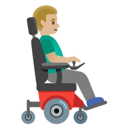 Man in Motorized Wheelchair Facing Right: Medium-Light Skin Tone — Google