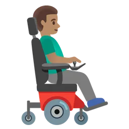 Man in Motorized Wheelchair Facing Right: Medium Skin Tone — Google