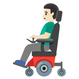 Man in Motorized Wheelchair: Light Skin Tone — Google
