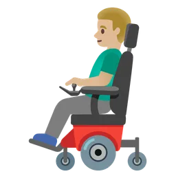 Man in Motorized Wheelchair: Medium-Light Skin Tone — Google