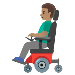 Man in Motorized Wheelchair: Medium Skin Tone — Google