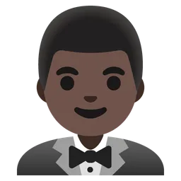Man in Tuxedo: Dark Skin Tone — Google
