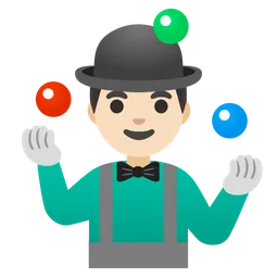 Man Juggling: Light Skin Tone — Google
