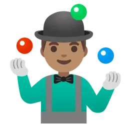 Man Juggling: Medium Skin Tone — Google